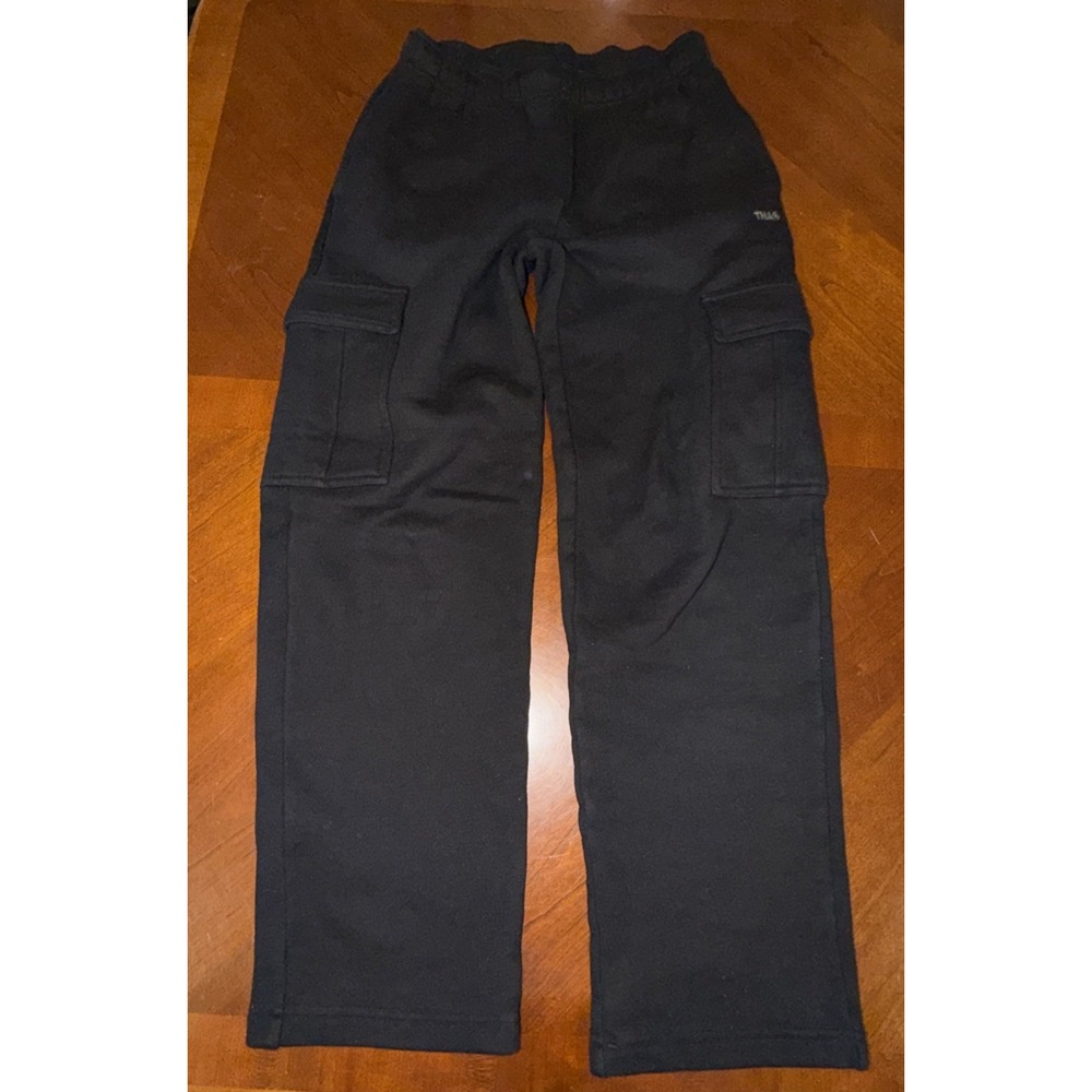 TNA Aritzia Cozy Fleece Mega Fit Cargo Sweatpants‎ Black High Rise Baggy Sz 2XS